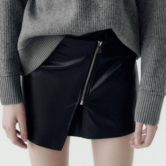 NWT Zara Faux Leather Mini Skirt - Picture 2 of 8